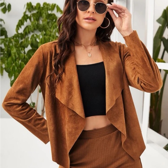 Open Front Asymmetrical Hem Jacket - Picture 2 of 5